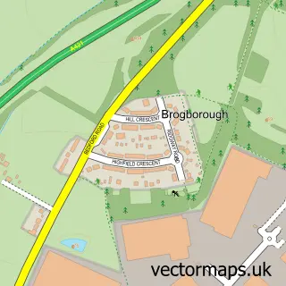 Street map sample of Brogborough, Bedfordshire