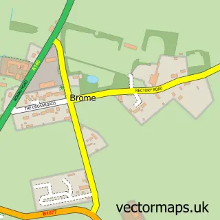 Street map sample of Brome, Suffolk