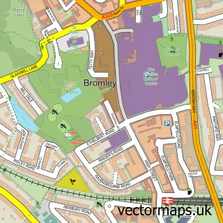 Street map sample of Bromley, Greater London