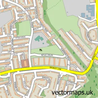 Street map sample of Bromley, West Midlands