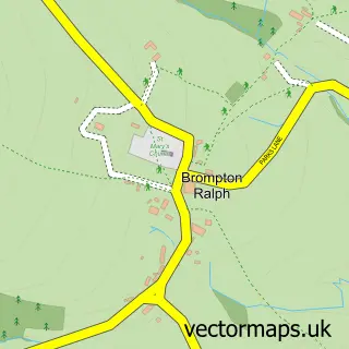 Street map sample of Brompton Ralph, Somerset