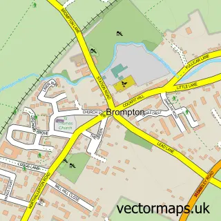 Street map sample of Brompton, North Yorkshire