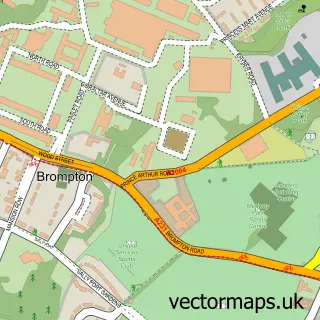 Street map sample of Brompton, Kent