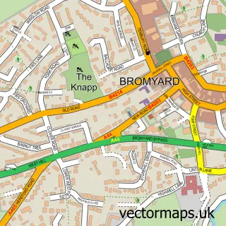 Street map sample of Bromyard, Herefordshire