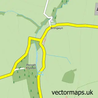Street map sample of Brongwyn, Dyfed