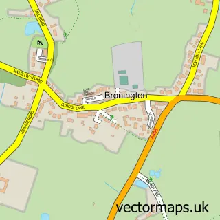 Street map sample of Bronington, Clwyd