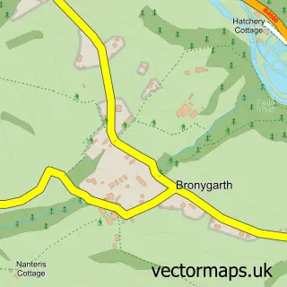 Street map sample of Bronygarth, Shropshire