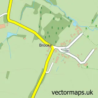 Street map sample of Brooke, Rutland