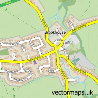Street map sample of Brookhouse, Lancashire