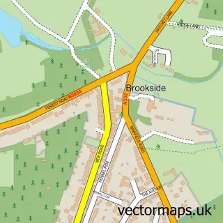 Street map sample of Brookside, Berkshire