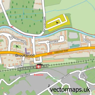 Street map sample of Brookwood, Surrey