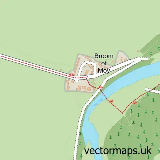 Street map sample of Broom of Moy, Moray