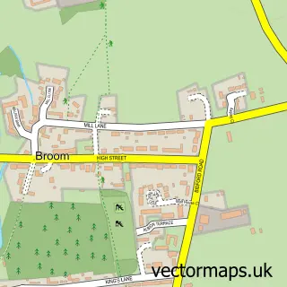 Street map sample of Broom, Warwickshire