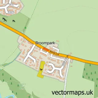 Street map sample of Broompark, Durham