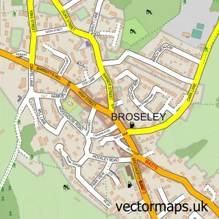 Street map sample of Broseley, Shropshire