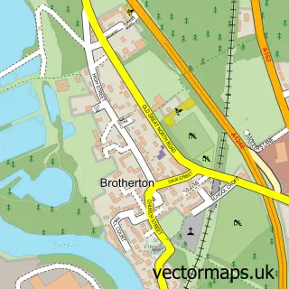 Street map sample of Brotherton, North Yorkshire