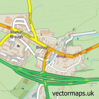 Street map sample of Brough, Cumbria