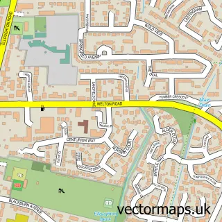 Street map sample of Brough, East Riding of Yorkshire