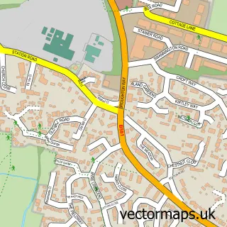 Street map sample of Broughton Astley, Leicestershire
