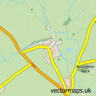 Street map sample of Broughton Beck, Cumbria