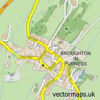 Street map sample of Broughton in Furness, Cumbria