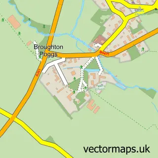 Street map sample of Broughton Poggs, Oxfordshire