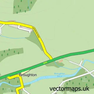 Street map sample of Broughton, North Yorkshire