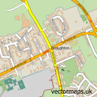 Street map sample of Broughton, Lancashire