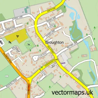 Street map sample of Broughton, Hampshire