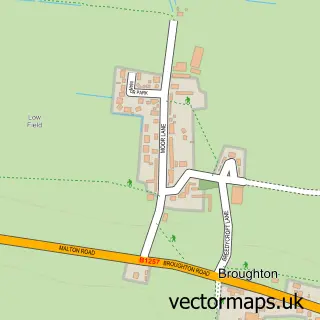 Street map sample of Broughton, North Yorkshire