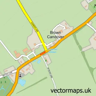 Street map sample of Brown Candover, Hampshire