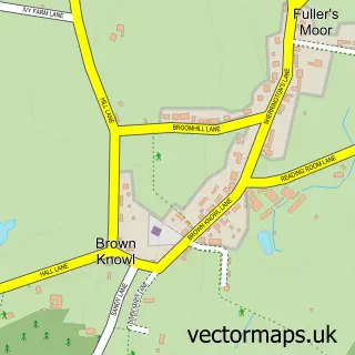 Street map sample of Brown Knowl, Cheshire