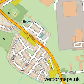 Street map sample of Browney, Durham