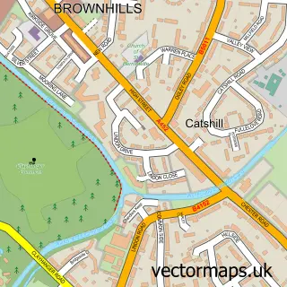 Street map sample of Brownhills, West Midlands