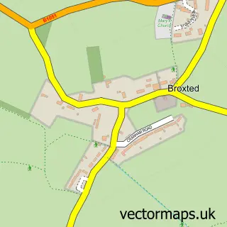 Street map sample of Broxted, Essex