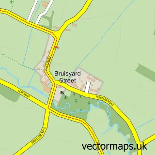 Street map sample of Bruisyard Street, Suffolk