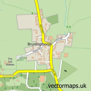 Street map sample of Bruntingthorpe, Leicestershire