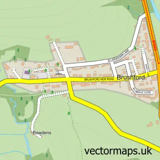 Street map sample of Brushford, Somerset