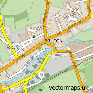 Street map sample of Bruton, Somerset
