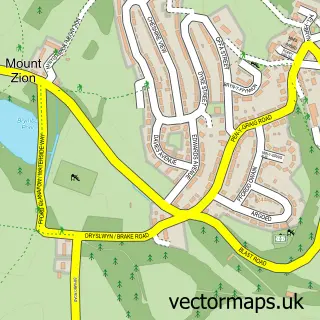Street map sample of Brymbo, Clwyd