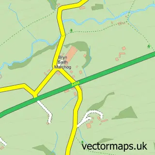 Street map sample of Bryn Saith Marchog, Clwyd