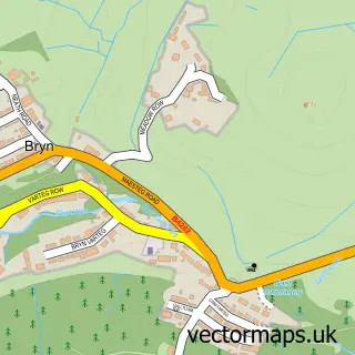 Street map sample of Bryn, West Glamorgan