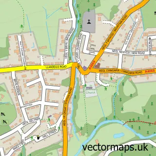 Street map sample of Brynaman, Dyfed