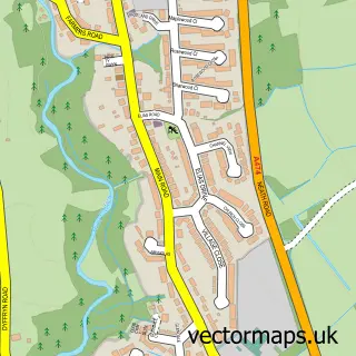 Street map sample of Bryncoch, West Glamorgan