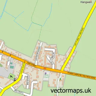 Street map sample of Bryngwran, Gwynedd