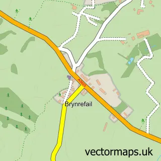 Street map sample of Brynrefail, Gwynedd