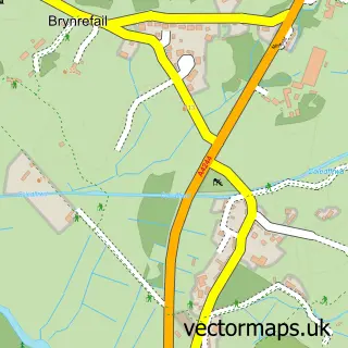 Street map sample of Brynrefail, Gwynedd