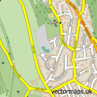 Street map sample of Brynteg, Clwyd
