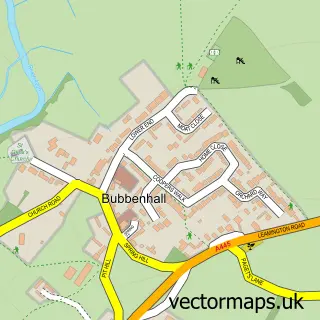 Street map sample of Bubbenhall, Warwickshire