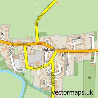 Street map sample of Bubwith, East Riding of Yorkshire